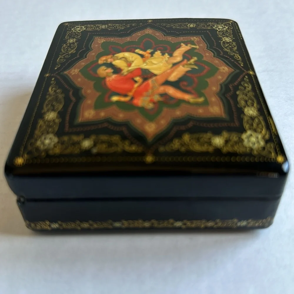 Vintage Russian Hand Painted Trinket Box From 1980 Collection